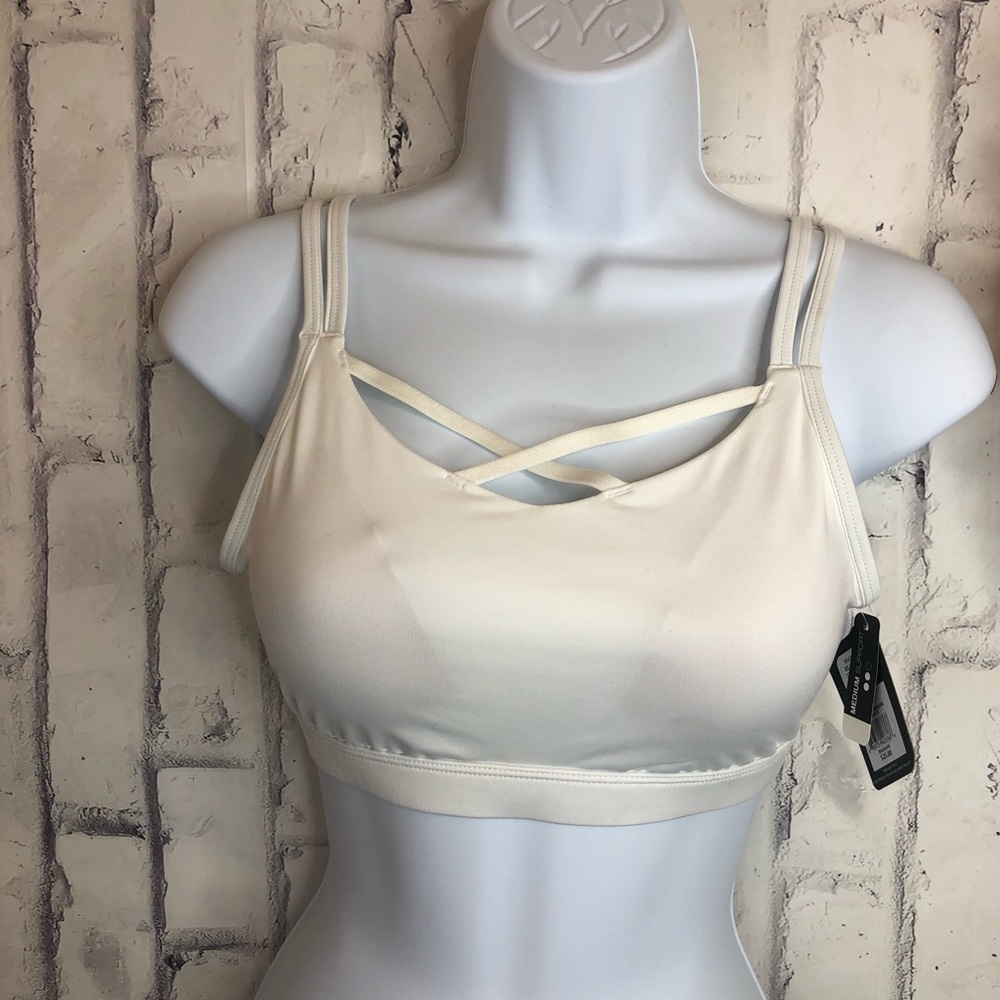 Adidas Front strappy performance bra champagne XS